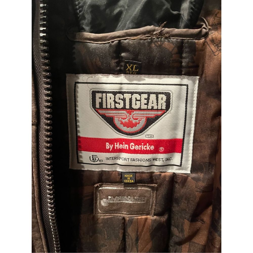 Vintage First Gear Mens Brown Leather Biker Jacket Size XL GREAT CONDITION - Picture 6 of 11
